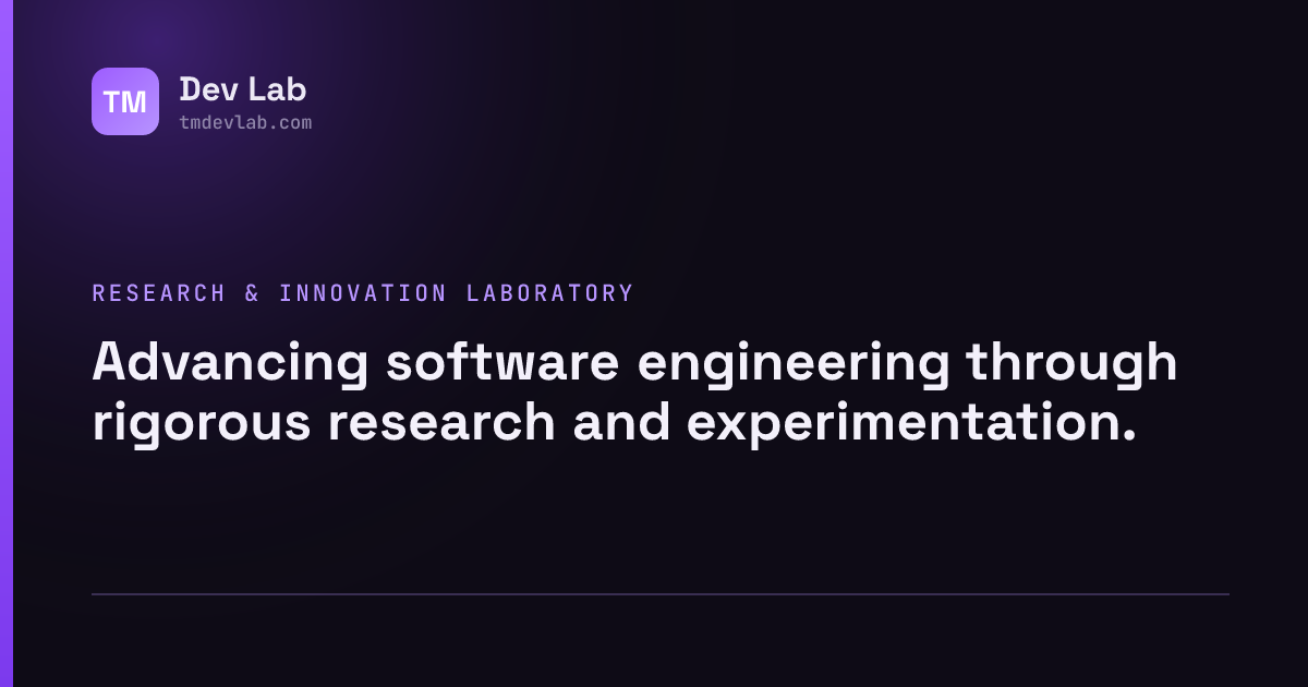 TM Dev Lab - Research & Innovation Laboratory | Software Engineering ...